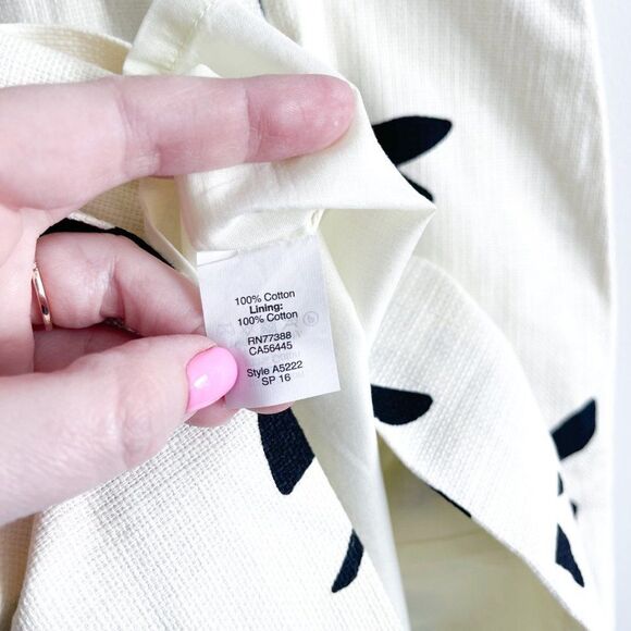 J. Crew Floral Printed Sheath Dress Off White Black Sleeveless Women's 2 NWT - Picture 5 of 10